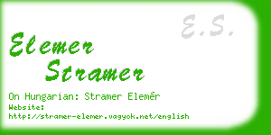elemer stramer business card